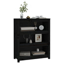 vidaXL fekete tömör fenyőfa könyvszekrény 80x35x97 cm