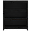 vidaXL fekete tömör fenyőfa könyvszekrény 80x35x97 cm