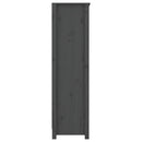 vidaXL szürke tömör fenyőfa könyvszekrény 80x35x126 cm