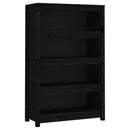 vidaXL fekete tömör fenyőfa könyvszekrény 80x35x126 cm