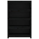 vidaXL fekete tömör fenyőfa könyvszekrény 80x35x126 cm