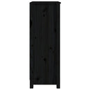 vidaXL fekete tömör fenyőfa könyvszekrény 50 x 35 x 97 cm