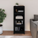 vidaXL fekete tömör fenyőfa könyvszekrény 50x35x125,5 cm