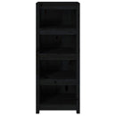 vidaXL fekete tömör fenyőfa könyvszekrény 50x35x125,5 cm