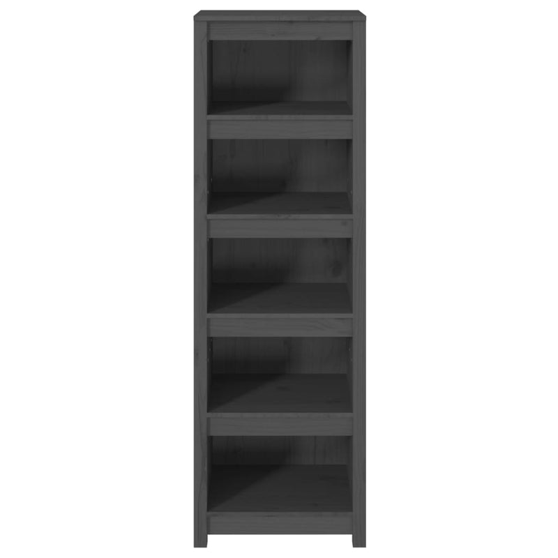 vidaXL szürke tömör fenyőfa könyvszekrény 50x35x154 cm