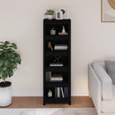 vidaXL fekete tömör fenyőfa könyvszekrény 50x35x154 cm