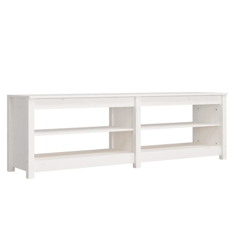 vidaXL fehér tömör fenyőfa cipőtároló pad 160x36,5x50 cm