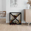 vidaXL fekete tömör fenyőfa borszekrény 62x25x62 cm