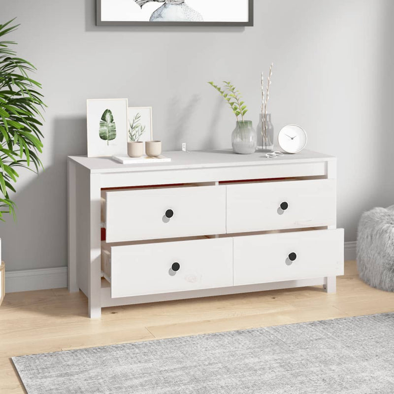 vidaXL fehér tömör fenyőfa kisszekrény 100x40x54 cm