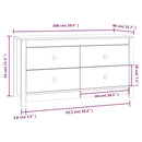 vidaXL fehér tömör fenyőfa kisszekrény 100x40x54 cm