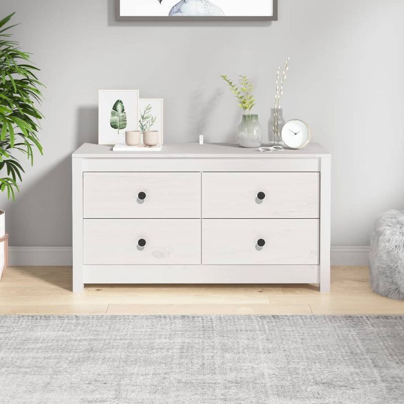 vidaXL fehér tömör fenyőfa kisszekrény 100x40x54 cm