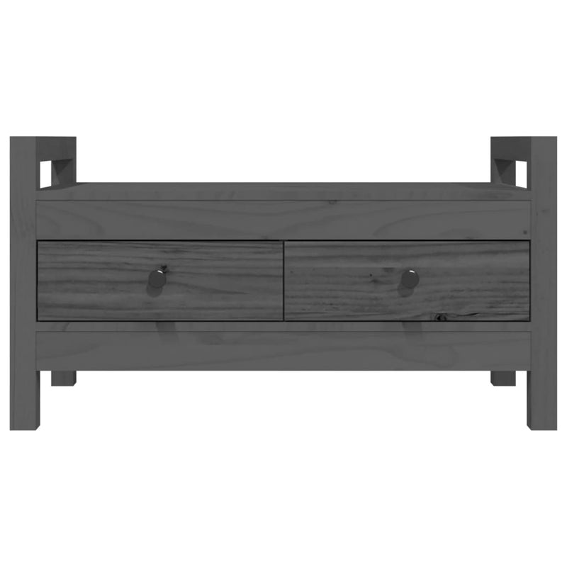 vidaXL szürke tömör fenyőfa előszoba pad 80 x 40 x 43 cm