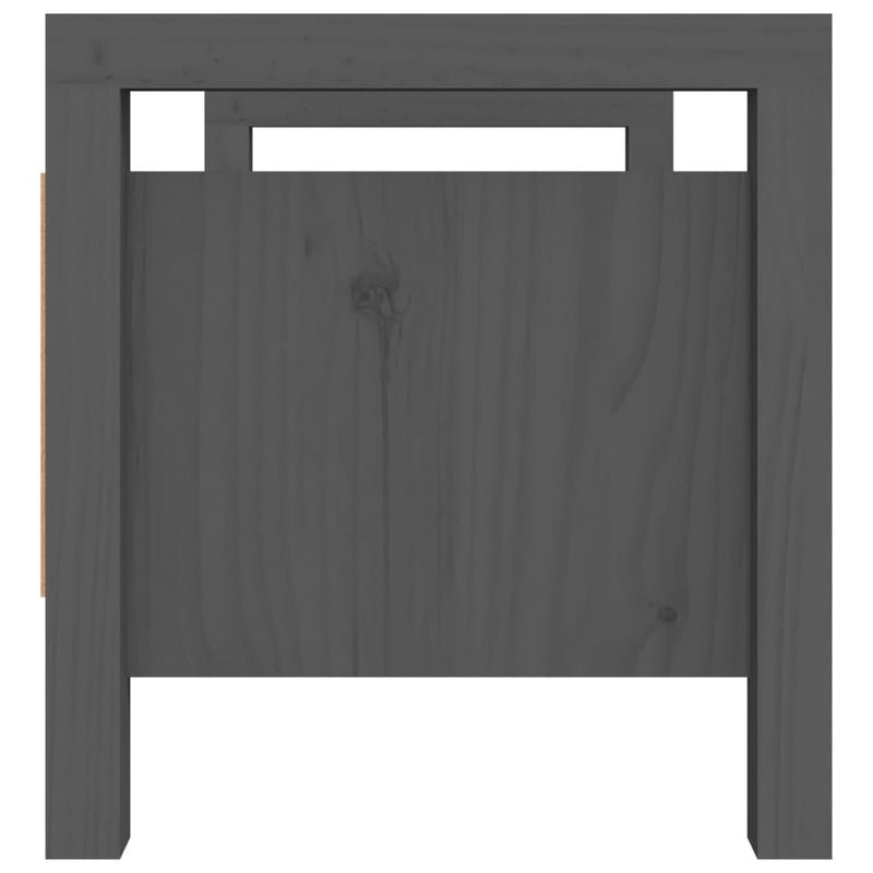 vidaXL szürke tömör fenyőfa előszoba pad 80 x 40 x 43 cm