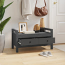 vidaXL szürke tömör fenyőfa előszoba pad 80 x 40 x 43 cm