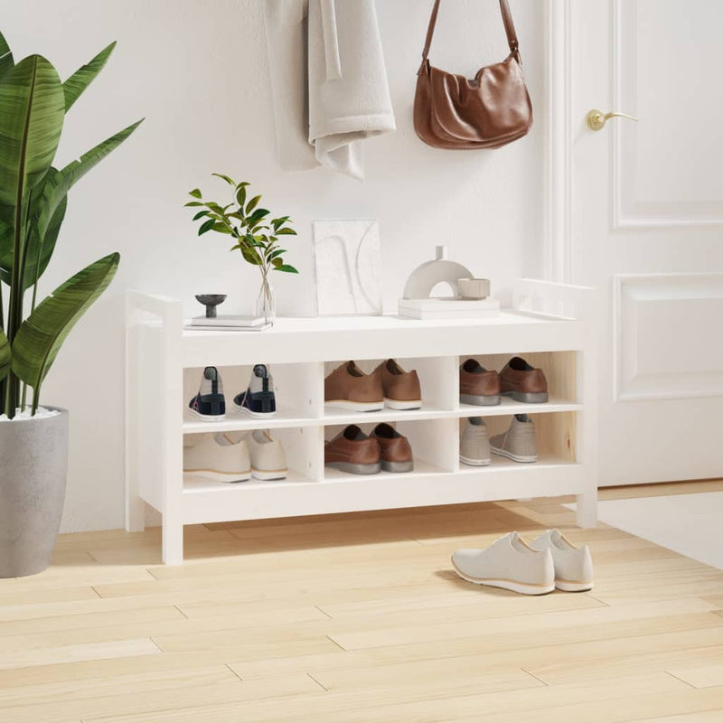 vidaXL fehér tömör fenyőfa előszoba pad 110 x 40 x 60 cm