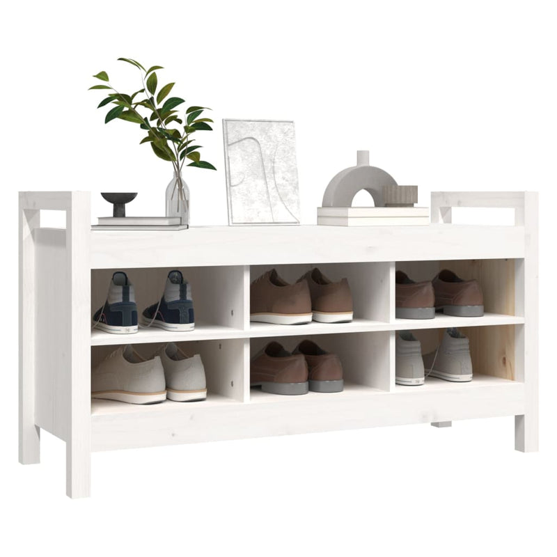 vidaXL fehér tömör fenyőfa előszoba pad 110 x 40 x 60 cm