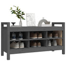 vidaXL szürke tömör fenyőfa előszoba pad 110 x 40 x 60 cm