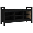 vidaXL fekete tömör fenyőfa előszoba pad 110x40x60 cm