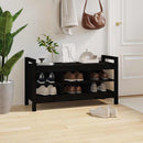 vidaXL fekete tömör fenyőfa előszoba pad 110x40x60 cm