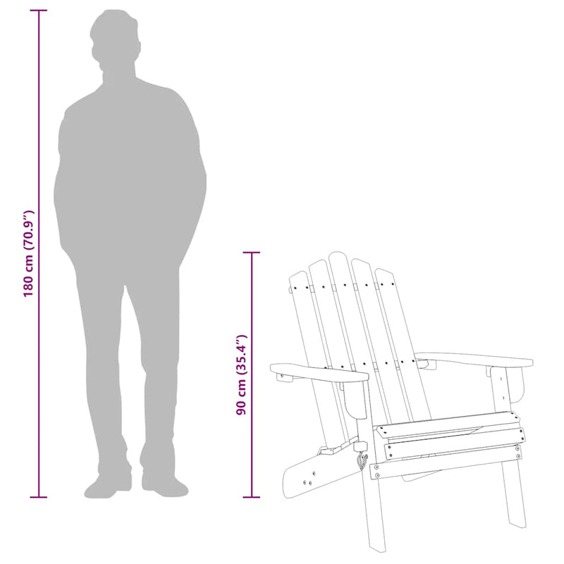 vidaXL 2 db tömör akácfa kerti adirondack szék