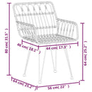 vidaXL 2 db fekete PE rattan karfás kerti szék 56 x 64 x 80 cm