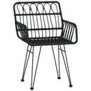 vidaXL 2 db fekete PE rattan karfás kerti szék 56 x 64 x 80 cm