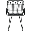 vidaXL 2 db fekete PE rattan karfás kerti szék 56 x 64 x 80 cm
