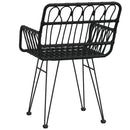 vidaXL 2 db fekete PE rattan karfás kerti szék 56 x 64 x 80 cm
