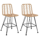 vidaXL 2 db bárszék polietilén rattan és acél 45 x 56 x 103,5 cm