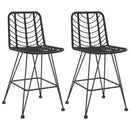 vidaXL 2 db bárszék fekete polietilén rattan és acél 45x56x103,5 cm
