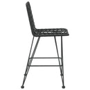 vidaXL 2 db bárszék fekete polietilén rattan és acél 45x56x103,5 cm