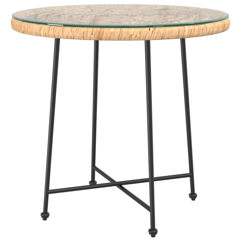 vidaXL edzett üveg és acél étkezőasztal Ø80 cm 