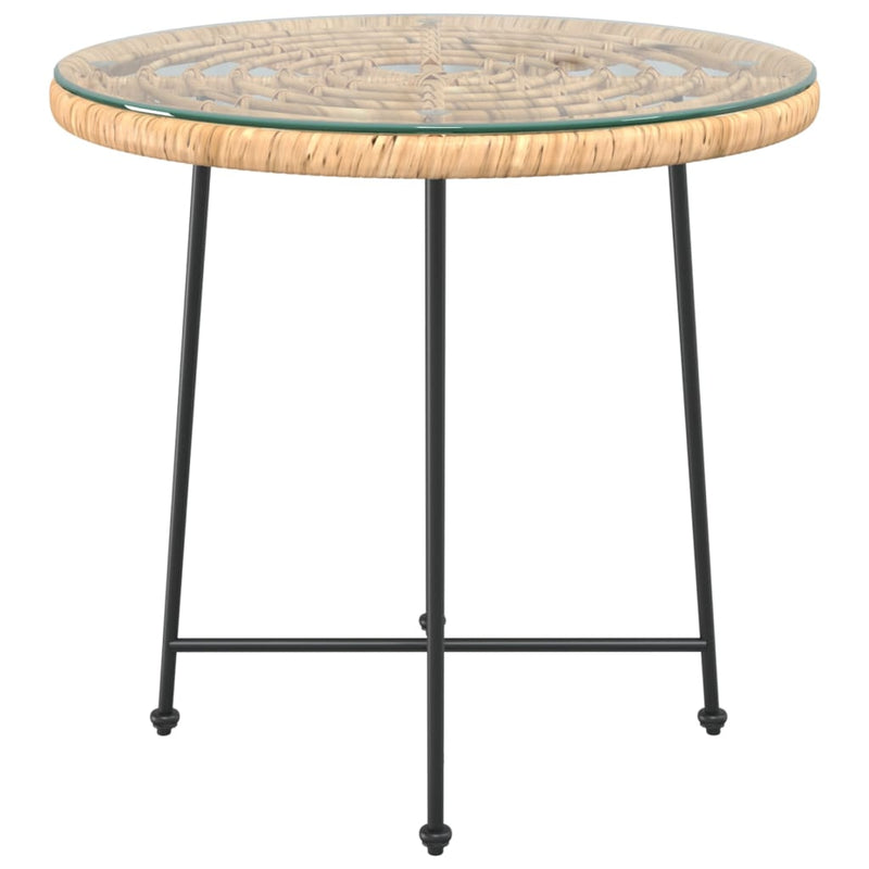 vidaXL edzett üveg és acél étkezőasztal Ø80 cm 