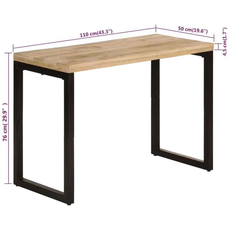 vidaXL tömör mangófa étkezőasztal 110 x 50 x 76 cm