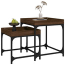 vidaXL 2 db barna tölgyszínű szerelt fa kisasztal