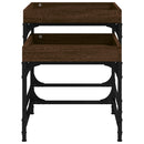 vidaXL 2 db barna tölgyszínű szerelt fa kisasztal