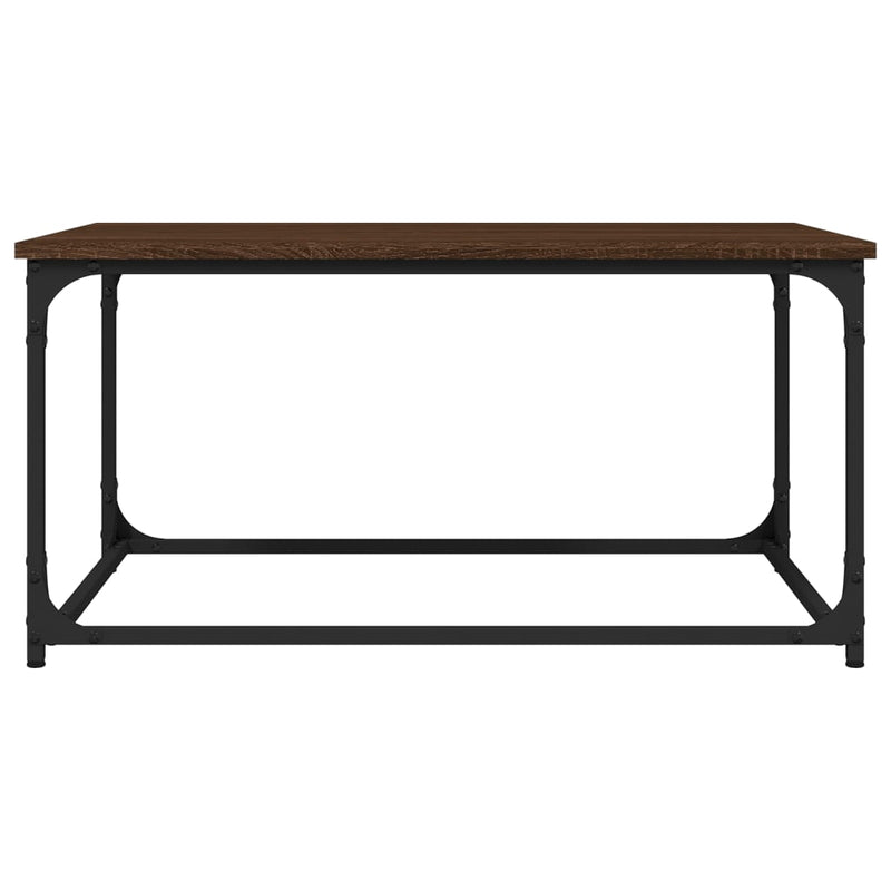 vidaXL barna tölgyszínű szerelt fa és vas dohányzóasztal 80x50x40 cm