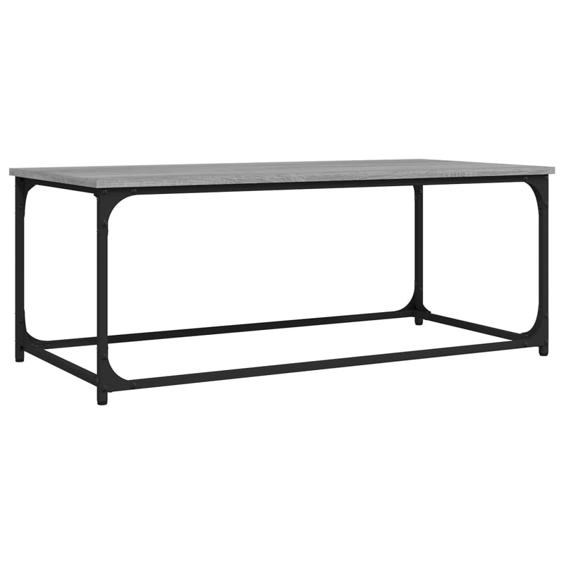 vidaXL szürke sonoma szerelt fa és vas dohányzóasztal 102 x 50 x 40 cm