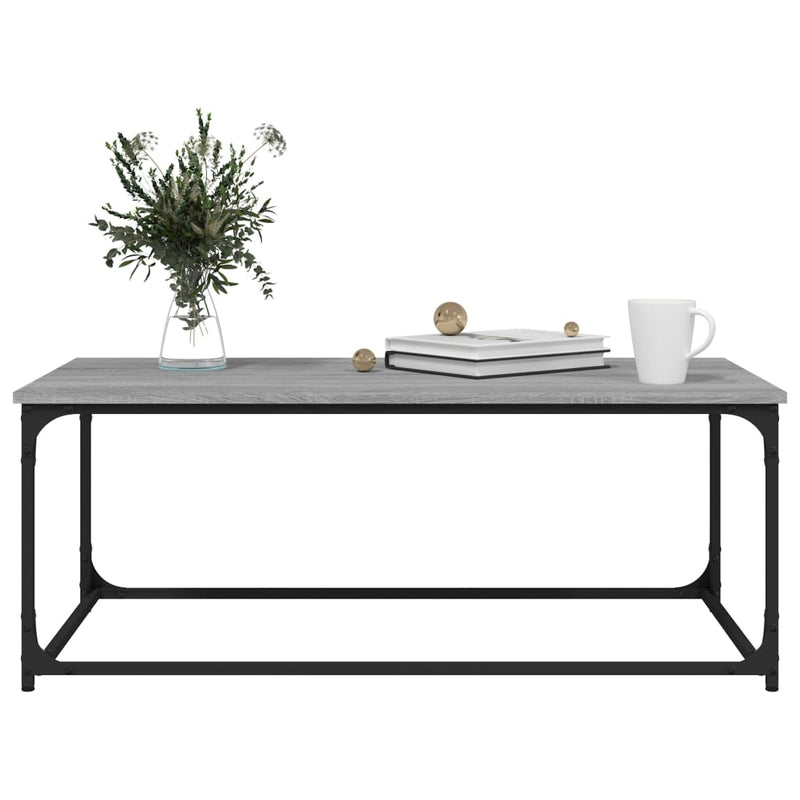vidaXL szürke sonoma szerelt fa és vas dohányzóasztal 102 x 50 x 40 cm