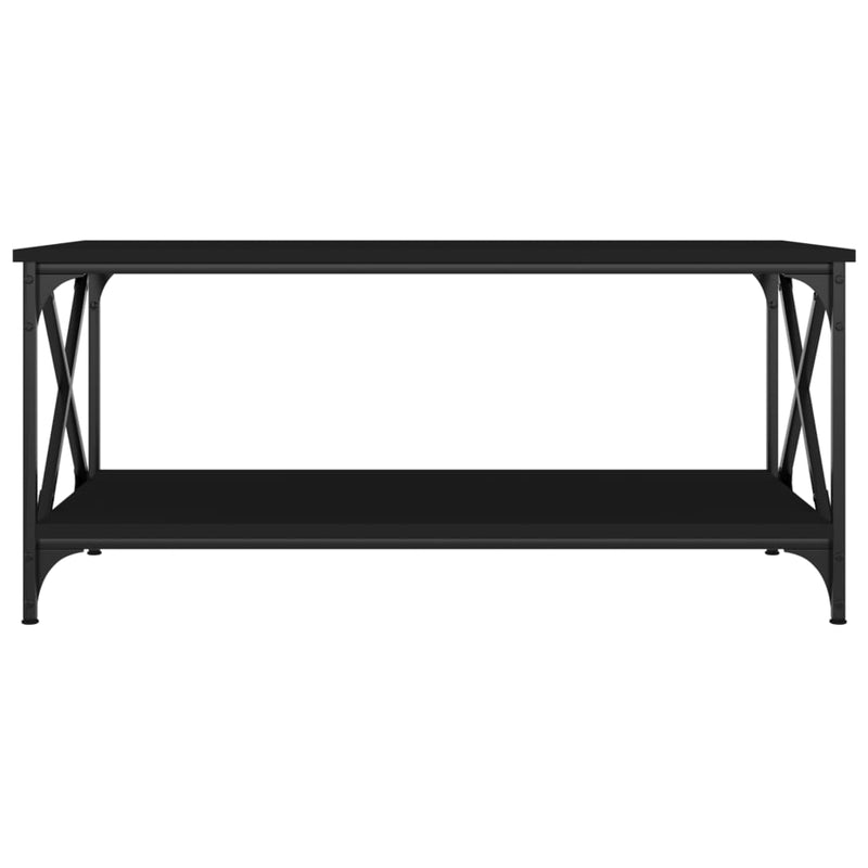 vidaXL fekete szerelt fa dohányzóasztal 100 x 50 x 45 cm