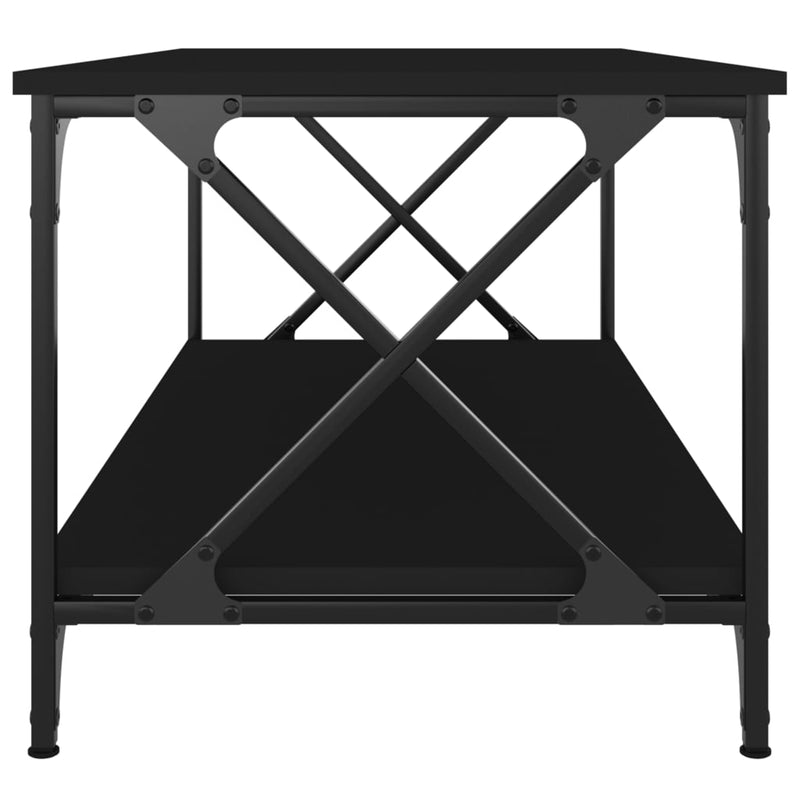 vidaXL fekete szerelt fa dohányzóasztal 100 x 50 x 45 cm