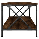 vidaXL füstös tölgy szerelt fa és vas dohányzóasztal 100 x 50 x 45 cm