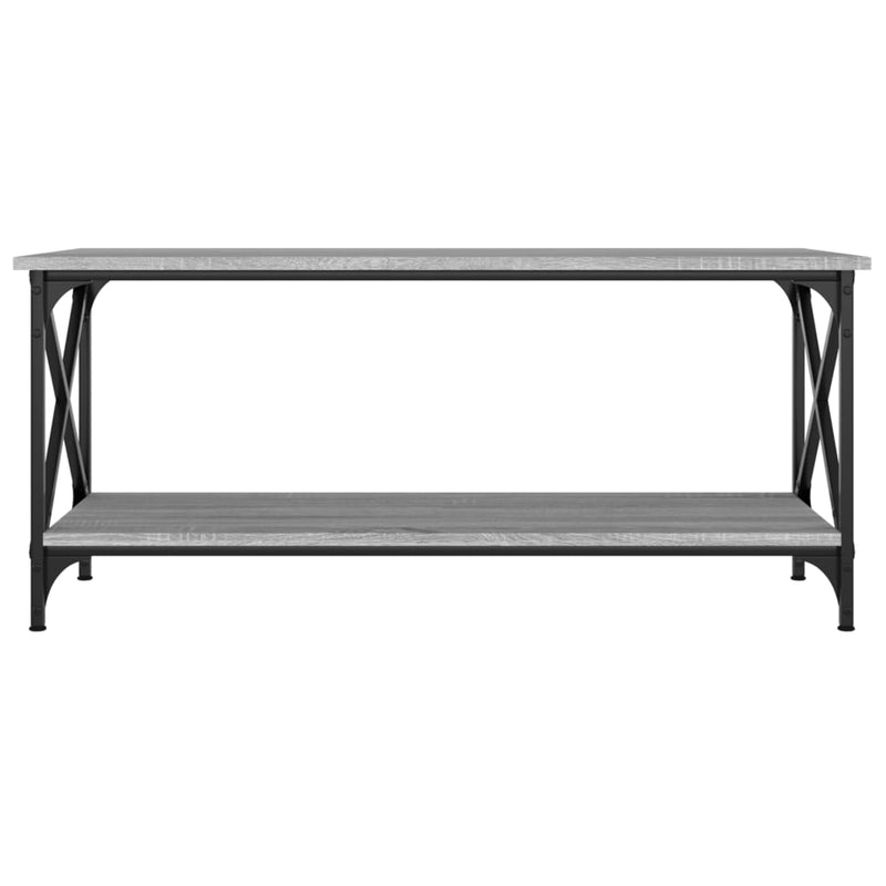 vidaXL szürke sonoma szerelt fa és vas dohányzóasztal 100 x 45 x 45 cm