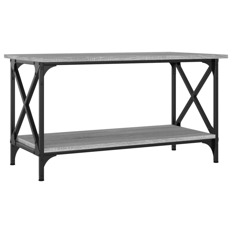 vidaXL szürke sonoma szerelt fa és vas dohányzóasztal 80 x 45 x 45 cm