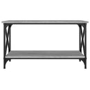 vidaXL szürke sonoma szerelt fa és vas dohányzóasztal 80 x 45 x 45 cm