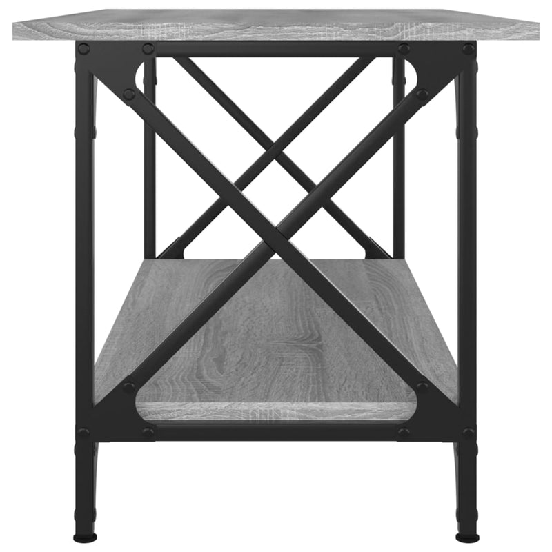 vidaXL szürke sonoma szerelt fa és vas dohányzóasztal 80 x 45 x 45 cm