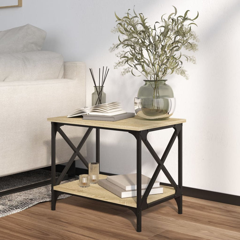 vidaXL sonoma tölgy színű szerelt fa kisasztal 55 x 38 x 45 cm