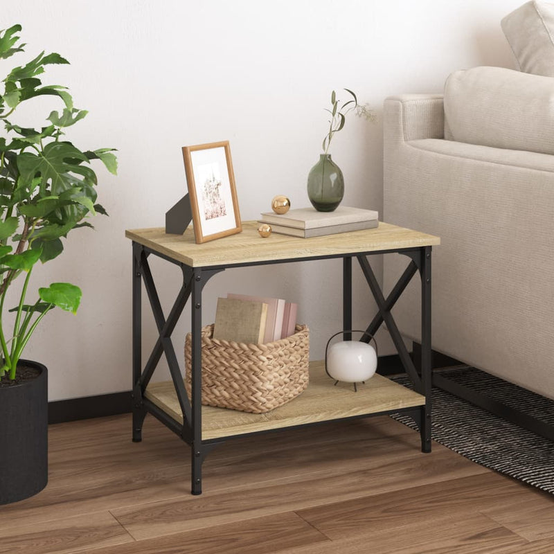 vidaXL sonoma tölgy színű szerelt fa kisasztal 55 x 38 x 45 cm