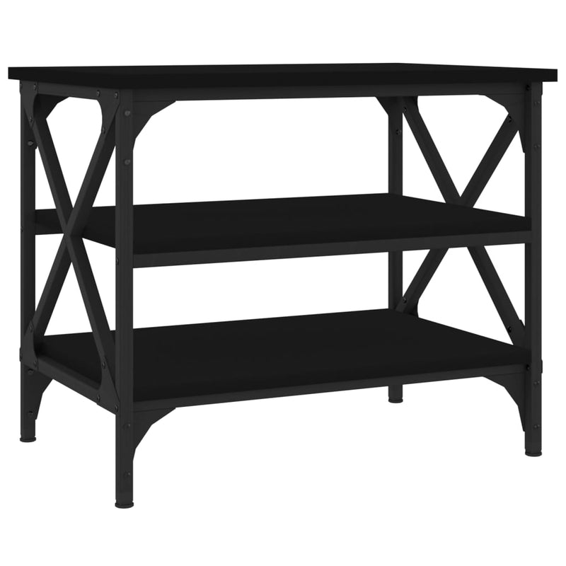 vidaXL fekete színű szerelt fa kisasztal 55 x 38 x 45 cm