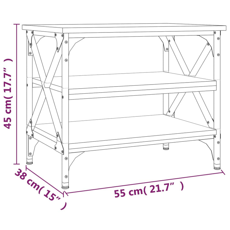 vidaXL fekete színű szerelt fa kisasztal 55 x 38 x 45 cm